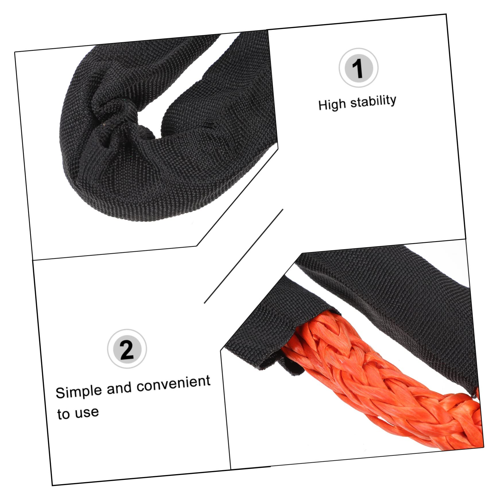 OUNONA 2pcs Soft Towing Rope Shackles with Protective Sleeve Durable Ropes for Vehicle for Agriculture Mining Industrial and Use
