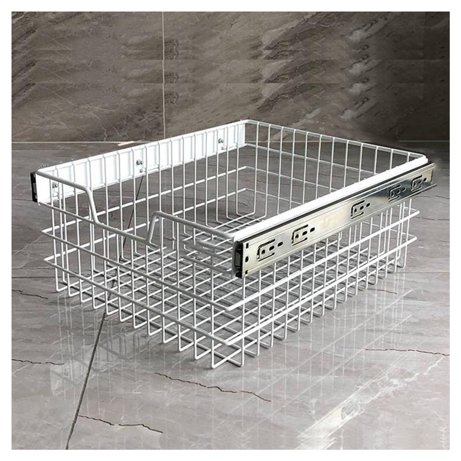 Panier de rangement empilable treillis métallique cuisine placard penderie
