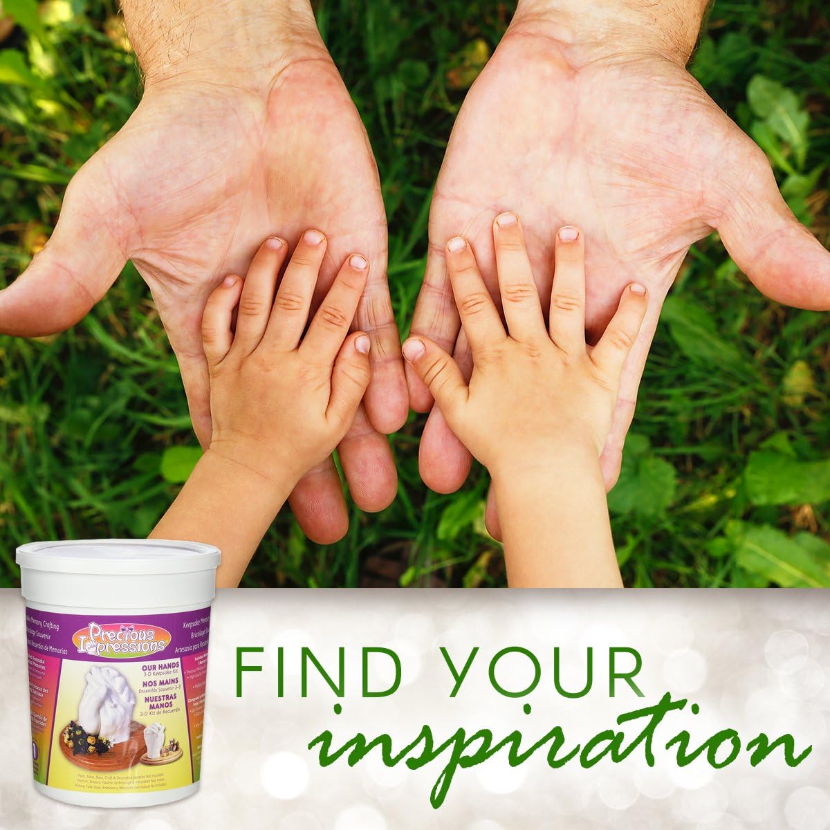 Darice Precious Impressions Memory Hands Keepsake Kit – Commemorate Milestone Moments, 3-D Hand Plaster Mold and Keepsake Kit Includes Gel, Plaster, Bucket and Instructions – Makes a Great Kids Project