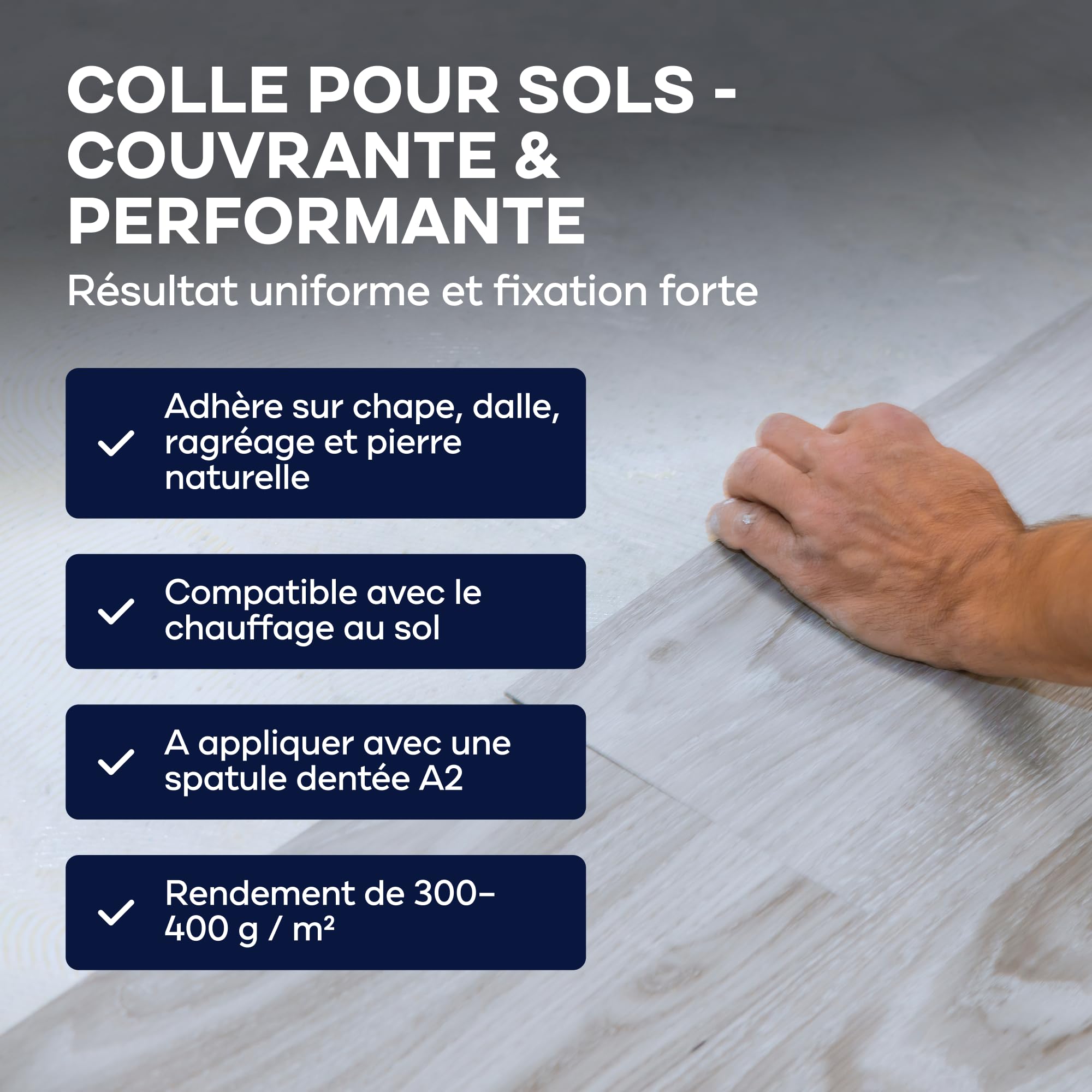 PLID® Colle Sol Universelle 3 kg [Forte & Imperméable] – Application facile, Sans Odeur, Sans Solvant – Idéale pour revêtements sols souples - PVC, Vinyle, Tapis, Linoléum, Moquette, Liège