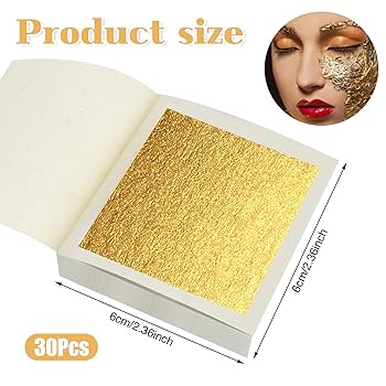 100Pcs Sheets Gold Leaf Foil Paper 14x14cm For Gilding Craft Decor