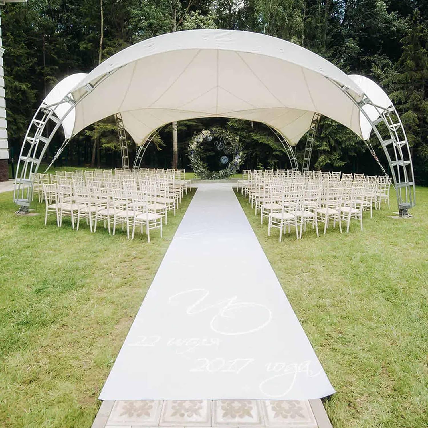 White Carpet Runner Wedding Aisle Decorations for Ceremony Outside Birthday Party Accessory 140gsm Thickness Hallway Rug