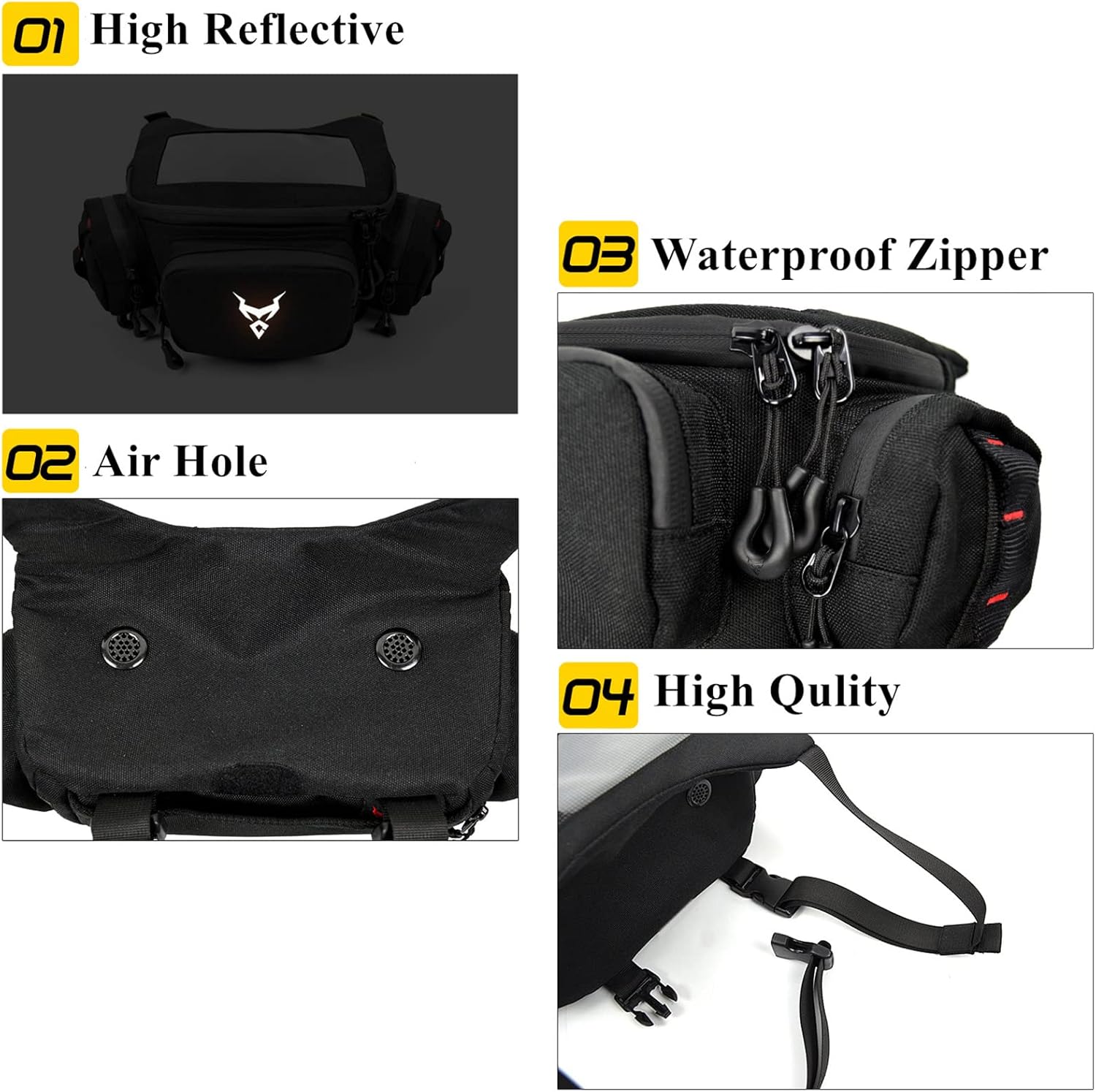 Expandable Motorcycle Tank Bag Waterproof Touch Screen Motorbike Bag Universal Strong Magnetic Front Bag Scooter