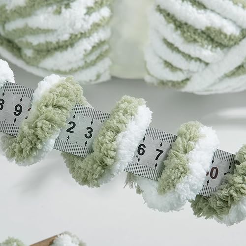 Miniatura 3 de HOMBYS Hilo de felpilla grueso para tejer a mano, hilo voluminoso grande, hilo grueso para tejer, hilo grande suave y ligero, hilo gigante para