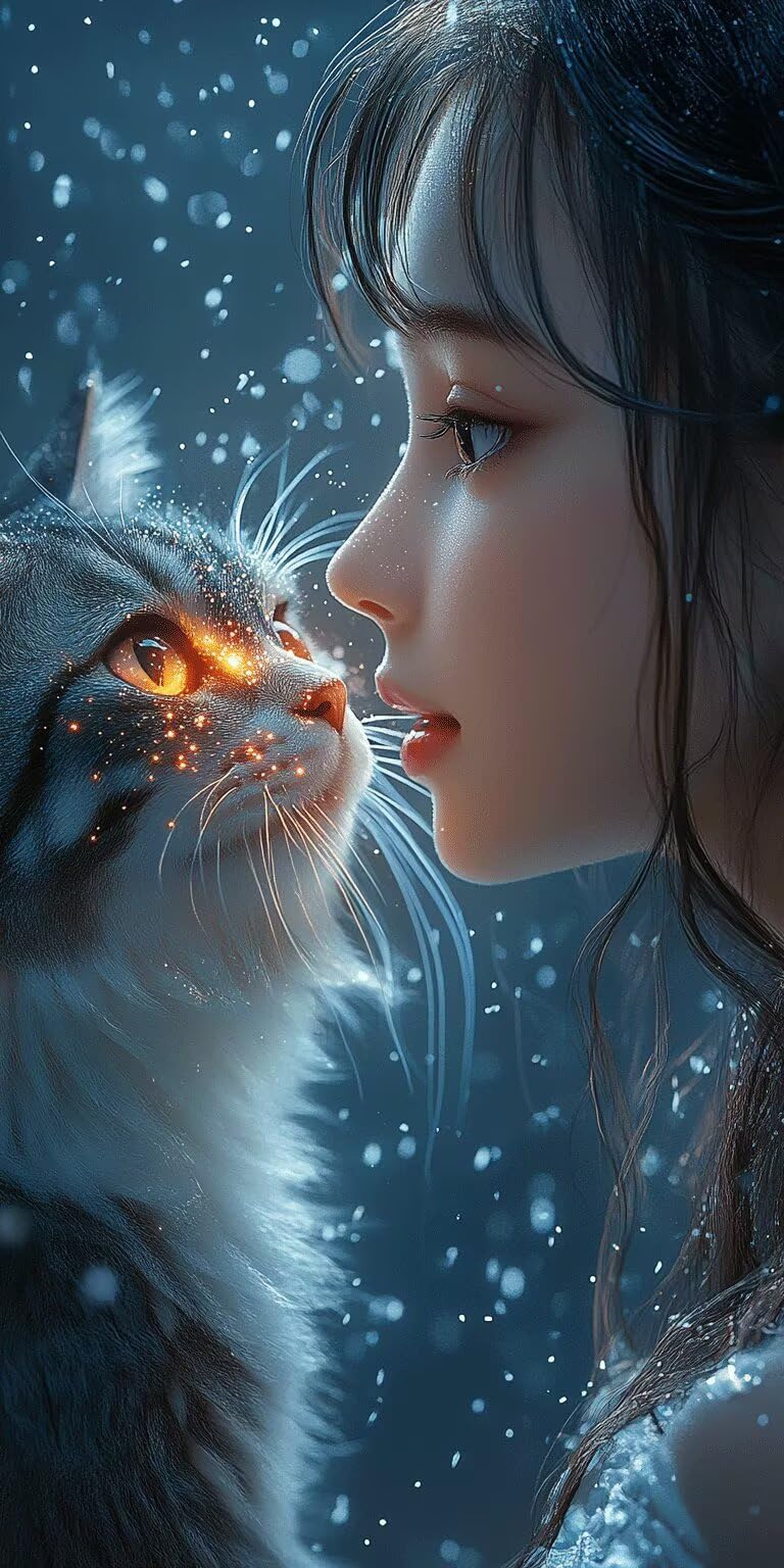ragazza Dipingere con i Numeri 50x100cm Pittura Acrilica gatto, k-322