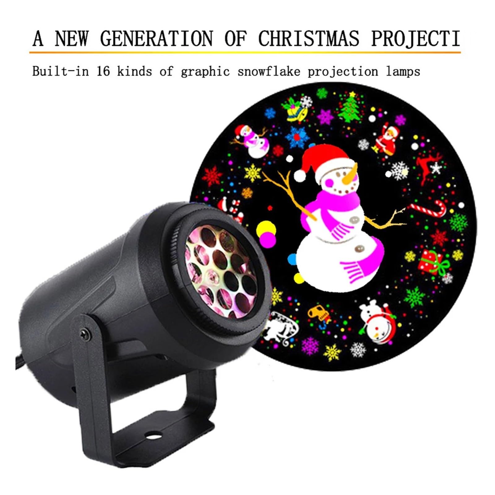 Projecteur Lumineux, projecteur holographique d'halloween, 16 Motifs, lumières LED, décoration de Noël, Lampe d'extérieur étanche, projecteur de Neige, projecteur de scène du Nouvel an, écla