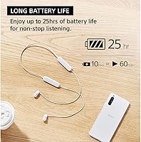 Vista 2 de Sony WI-C100 Auriculares inalámbricos intrauditivos Bluetooth con micrófono integrado, blanco
