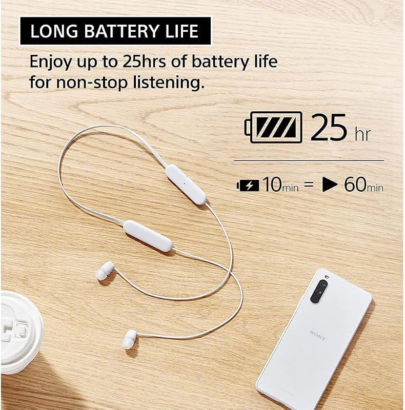 Sony WI-C100 Wireless in-Ear Bluetooth Headphones with Built-in Mic, Black image 2