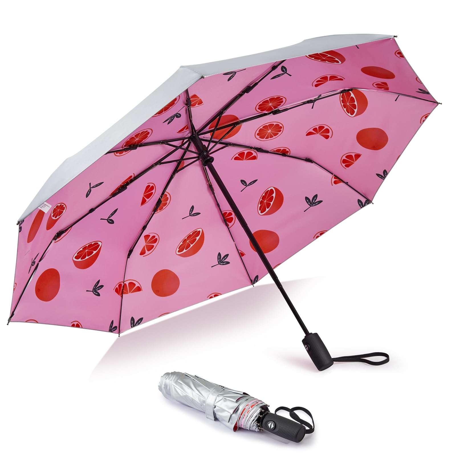 G4Free UPF 50+ UV Protection Large Travel Umbrella 46 Inch Auto Open Close Windproof Sun Blocking Umbrella