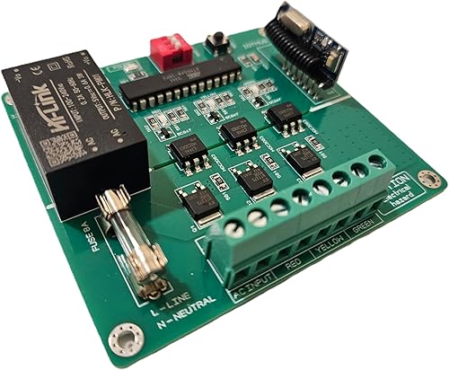 Miniatura 2 de Control remoto RC de 3 canales de luz ciclador/secuenciador/sistema controlable por voltaje de CA compatible con control remoto 100V-240V 50/60HZ.