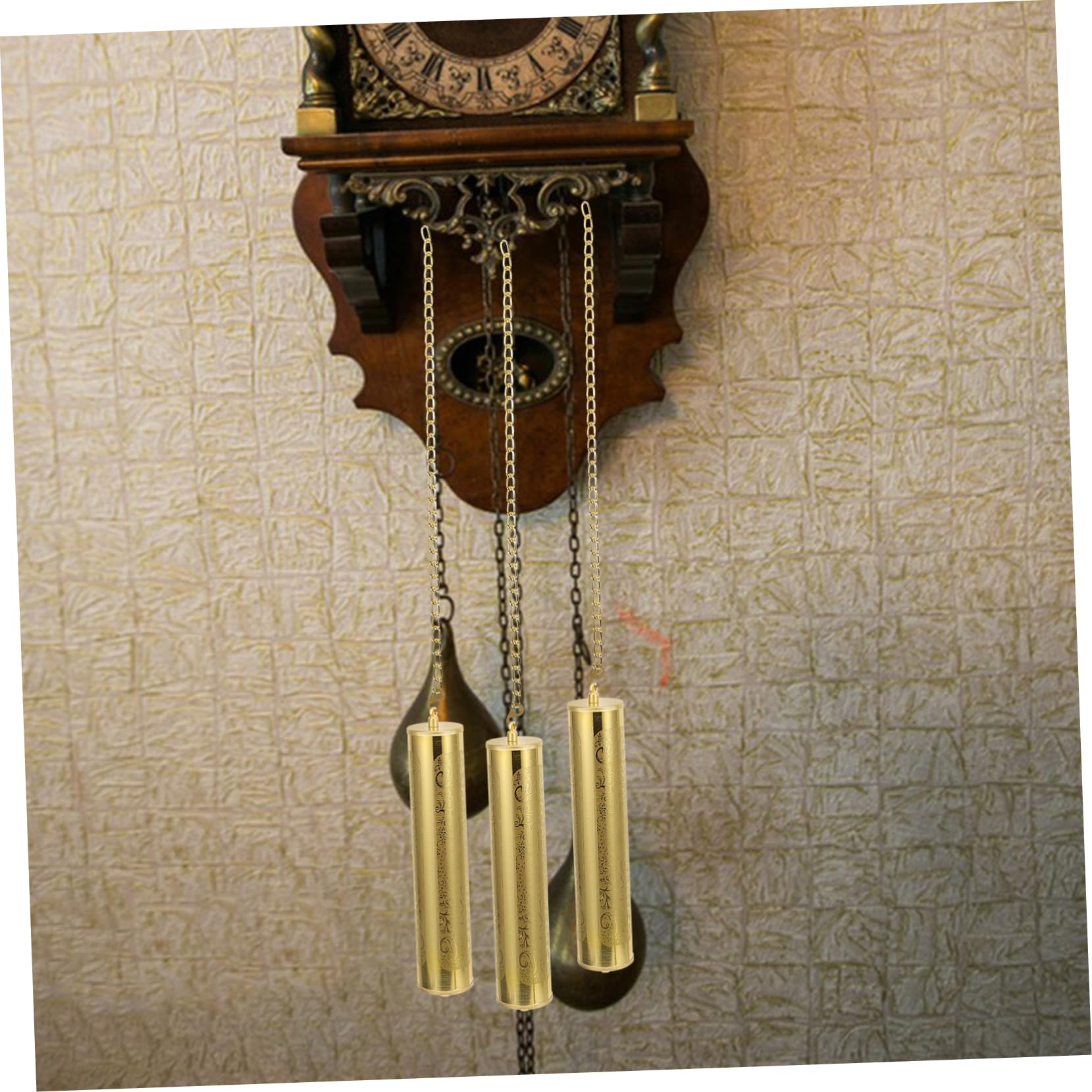 HOMOCONO 1set Iron Clock Weight Replacement Elegant Wall Clock Accessories Unique Decor for Home Office Includes Chain of Hooks Stylish Art for Interior Design : Home & Kitchen