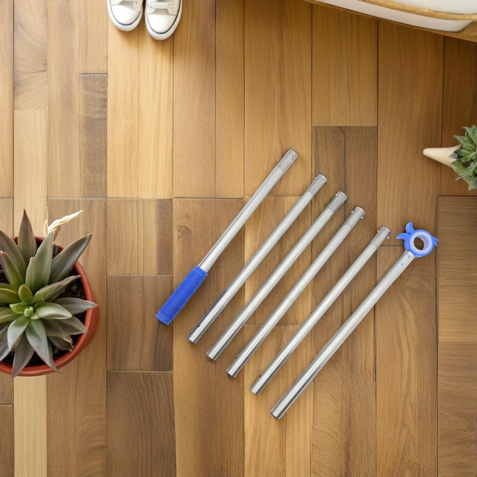 Ciieeo Varilla Telescópica Herramienta Modular para Abrir Ventanas y Persianas de 6 Secciones de Metal y Plástico para Hogar y Oficina