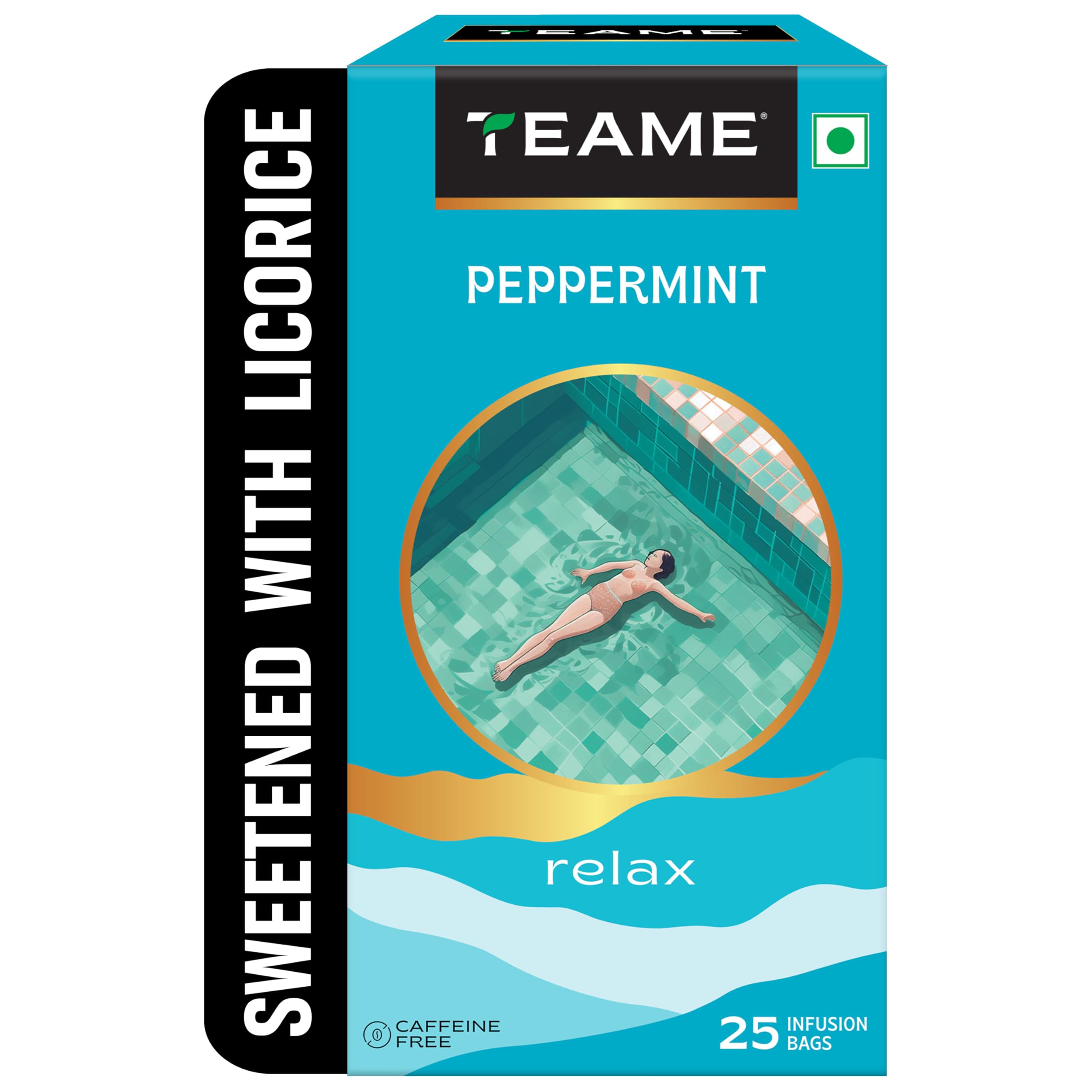 TE-A-ME Peppermint Tea - 25 Tea Bags | Pure Peppermint & Licorice Root