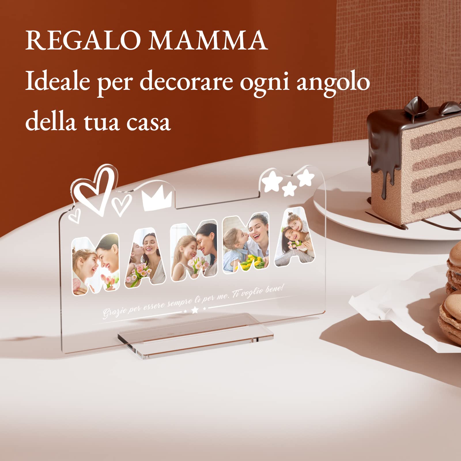 Regalo Personalizzato Festa Della Mamma - Cornice LED Con Nomi E Fiori - Foto 9