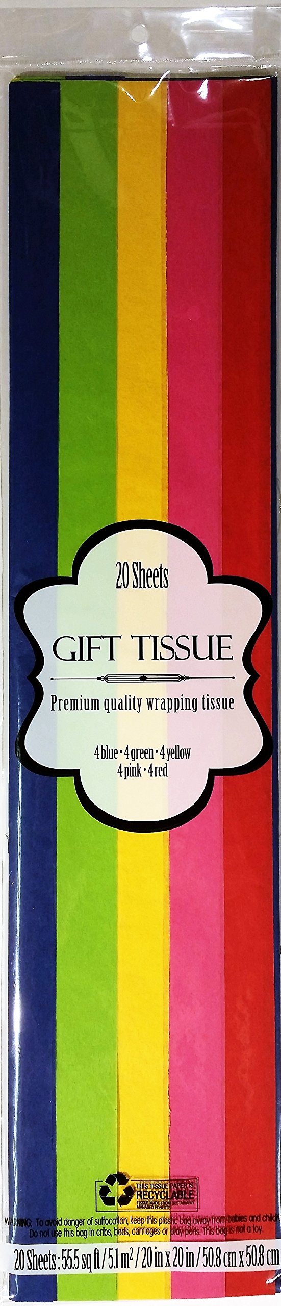 Premium Quality Wrapping Tissue, 20 Sheets