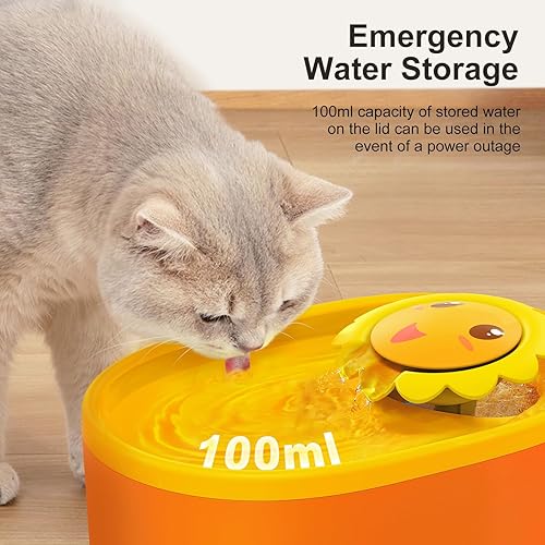 Miniatura 5 de NPET Fuente de agua para gatos con calcomanías de bricolaje, fuente de agua automática para mascotas de 2 L67 onzas con bomba silenciosa,