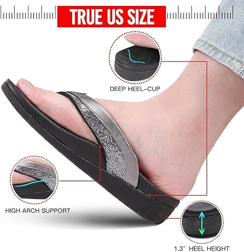 Miniatura 3 de MEGNYA Comfortable Walking Flip Flops Women, Orthopedic Sandals with Arch Support, Flat Feet Pain Relief Sandals