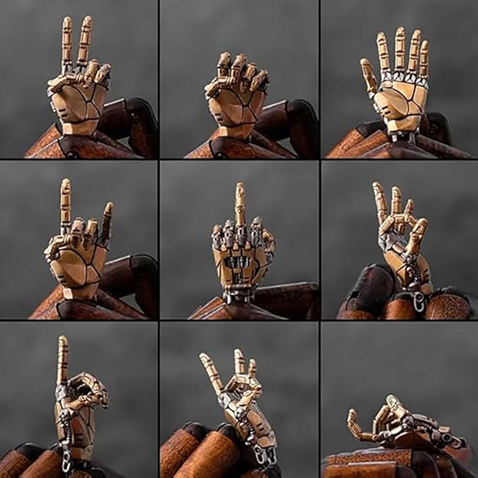 Genérico Colgante de mano mecánica, articulaciones de dedos móviles joyería de encanto de mano de robot, joyería de collar steampunk, collar multiusos o llavero accesorios punk
