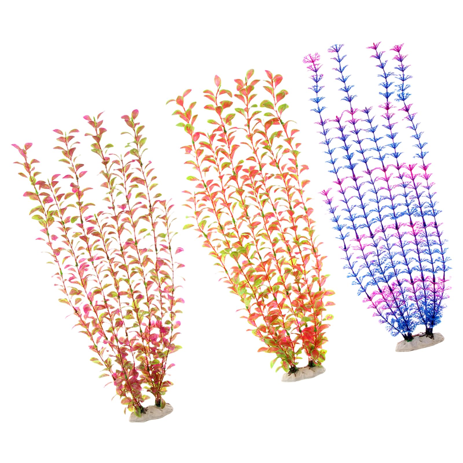 Msioytog Artificial Aquarium Plant Fishtanks Decoration Realistic Design Water Plant with Ceramic Base Safe Fishtanks Decors Artificial Aquarium