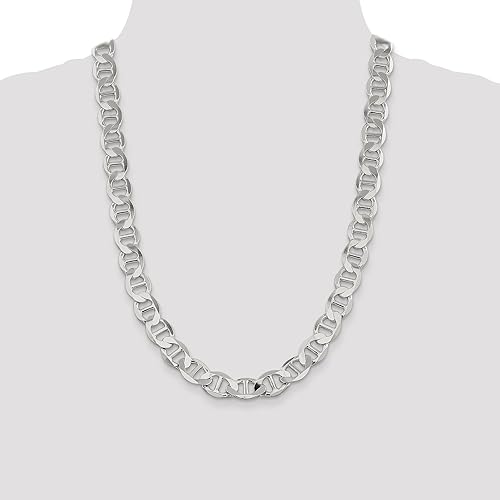 Miniatura 4 de IceCarats 925 Sterling Silver 12.3mm Anchor Mariner Link Chain Necklace