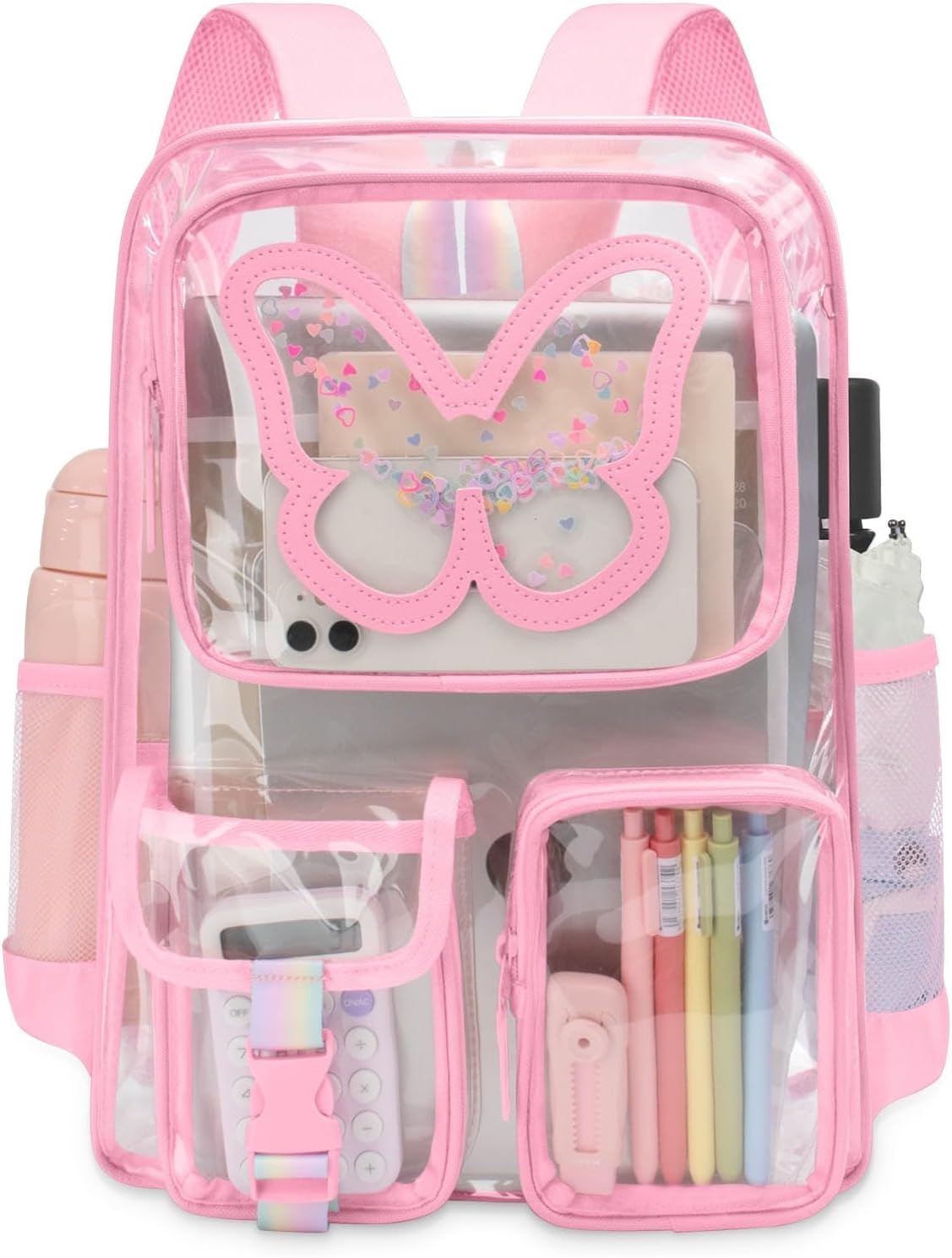 Clear Backpack for Girls Women Heavy Duty Transparent Bookbag Cute Bag Large Capacity See Through Backpacks for School - Image 2