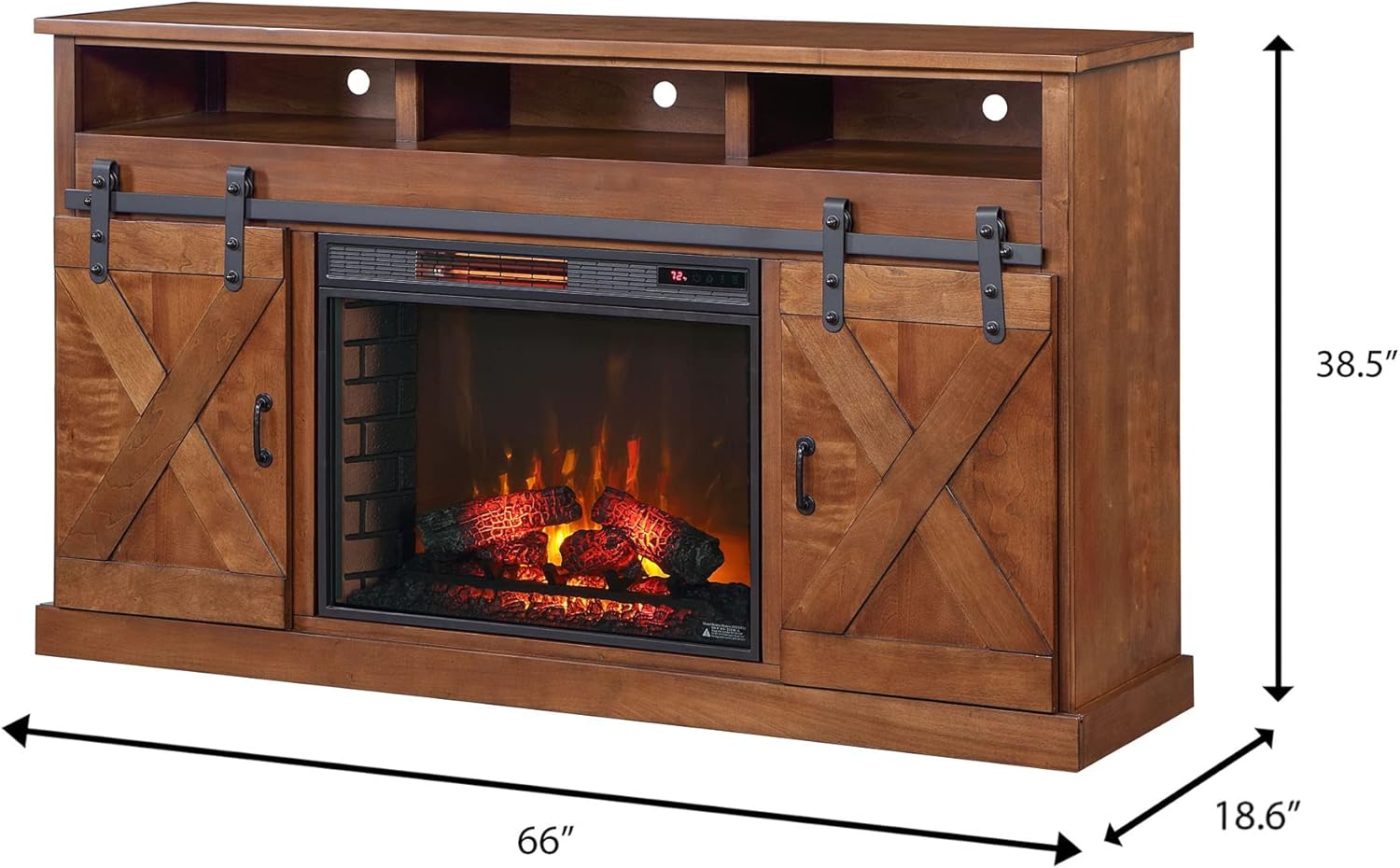 Buy Bridgevine Home Fireplace TV Stand for 65 Inch TV, Modern Farmhouse