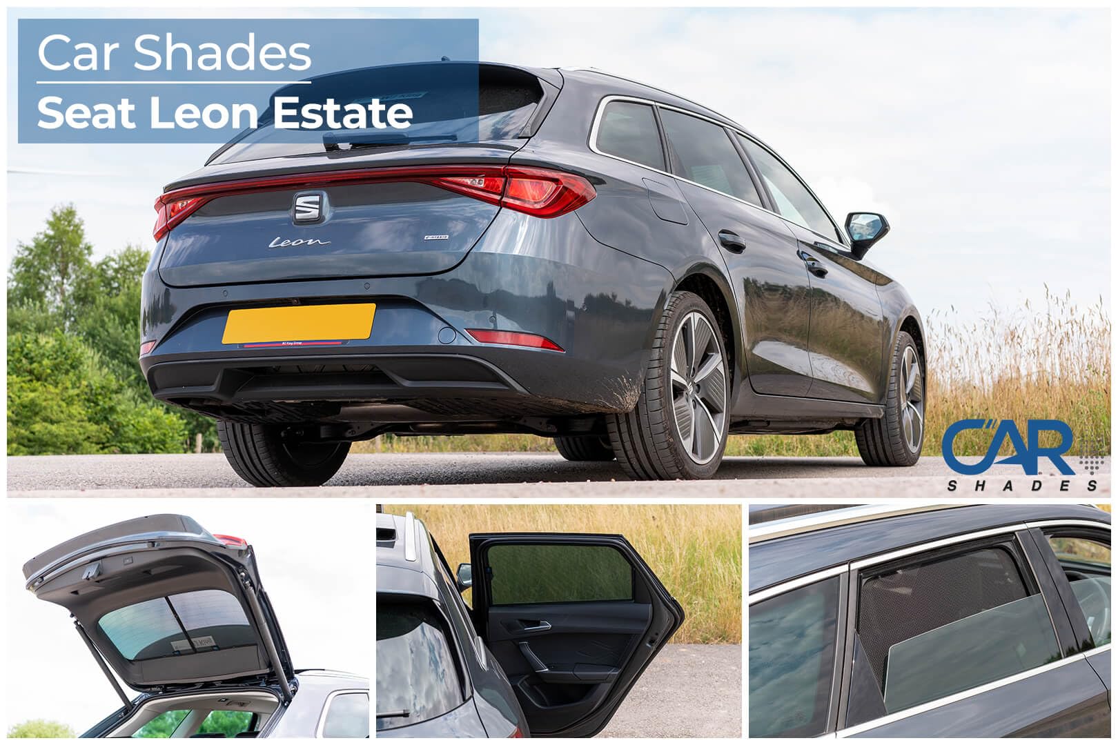 Juego de Car Shades Compatible con Seat Leon IV ST Sportstourer 2020- (6-Partes) cortinillas Parasol a Medida