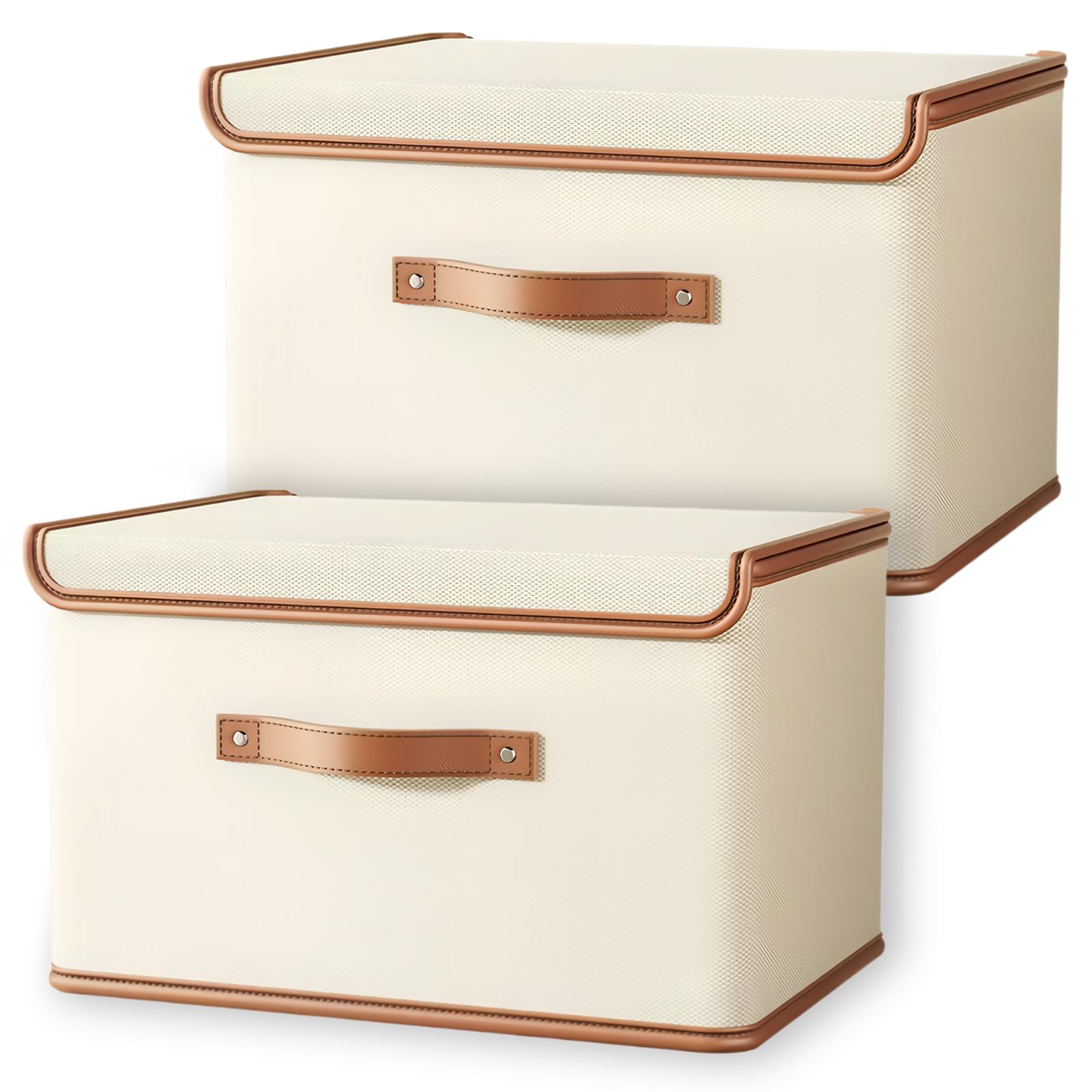 Boîtes de rangement en tissu de lin premium MEETOZ, finition soignée pour armoire
