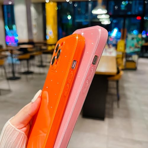 Miniatura 9 de Funda compatible con iPhone 13 Pro de 6.1 pulgadas, bonita funda de silicona brillante de neón con purpurina de lujo, delgada, a prueba de golpes,
