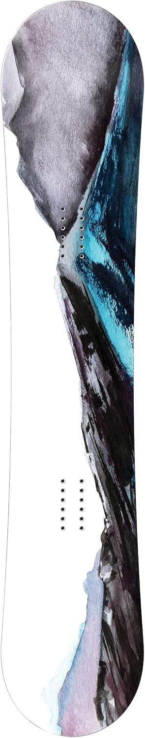 Snowboard Wrap 340 - Painted Mountain Scene Design Snowboard Graphic Decal - Includes Application Squeegee - 14 inch x 65 inch fits most snowboards