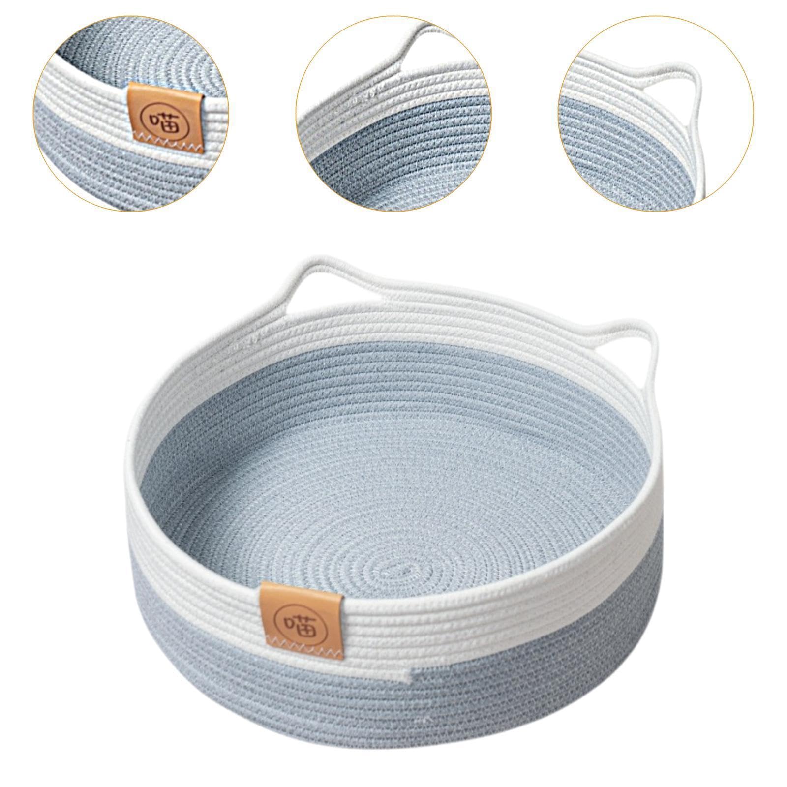 Sharplace Panier de lit pour Chat en Corde de Coton tissée pour Dormir et Jouer, Tapis à gratter pour Chatons, Chats, Petits et Moyens Chiens, S