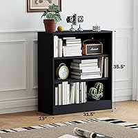 Vista 3 de IRONMIX Gabinete de almacenamiento de metal, vitrina de 3 niveles, estantería corta con estantes ajustables, estantería negra pequeña, estantería