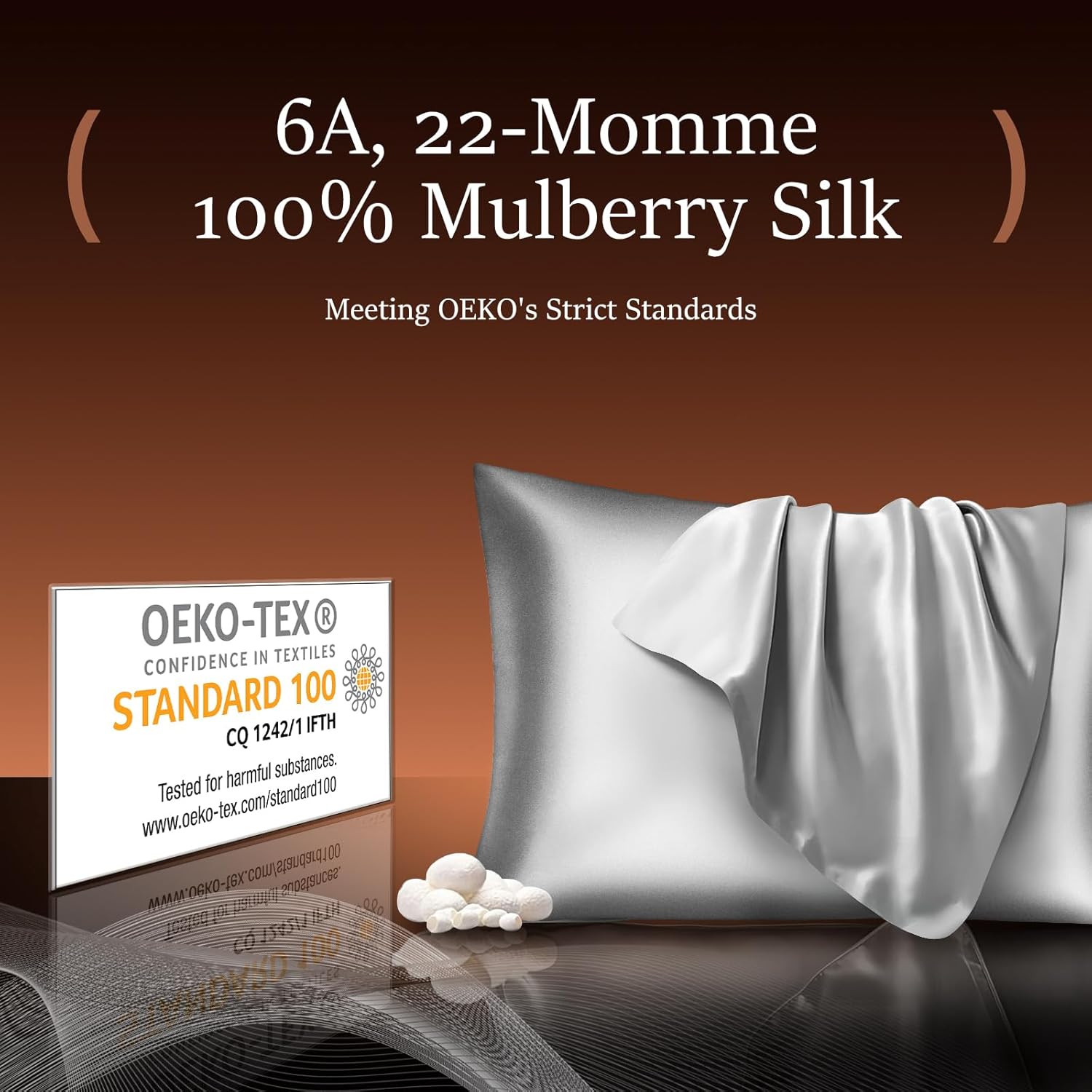 100% Pure Mulberry Silk Pillowcase for Hair and Skin - 22 Momme 6A Zippered Silk Pillow Case-King 20"x36" Gifts for Women(Pack of Silk Pillowcases and Eye Mask Set)