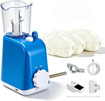 French Knitting Machine, Electric i Cord Maker Tool with 3 x YarnRandom colors, Automatic Mill i-Cord Knitter with Variable-speed Transmission, Automatic Knitting Wool to i-Cord for Crochet Project