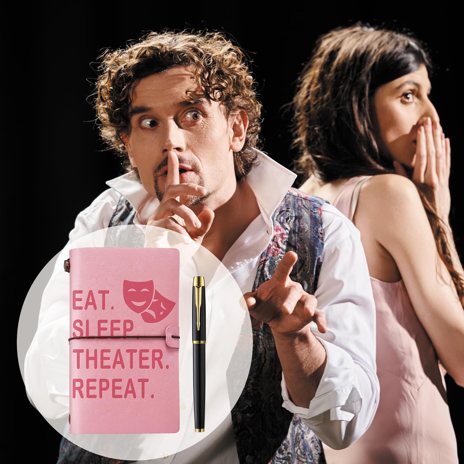 Theater-Geschenke, Musiktheater-Geschenke, Leder-Tagebuch, Notizbuch, Broadway-Geschenke für Regisseure, Schauspieler, Musiklehrer, Musiker, lustige Geschenke für Theater, Kinder, Drama, Studenten,