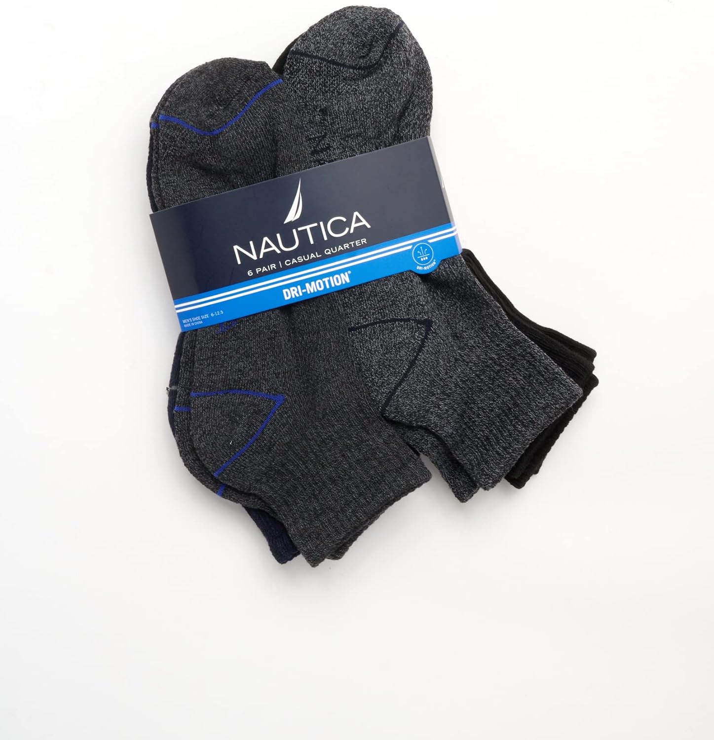Nautica Men's Quarter Cushioned Athletic Ankle Socks (6-Pack) - Image 2