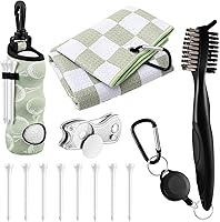 Vista 30 de Liliful Kit de Accesorios de Golf de 12 Piezas, Incluye Bolsa para Pelotas de Golf con Gancho, Toalla, Tees, Marcador de Pelota Magnético