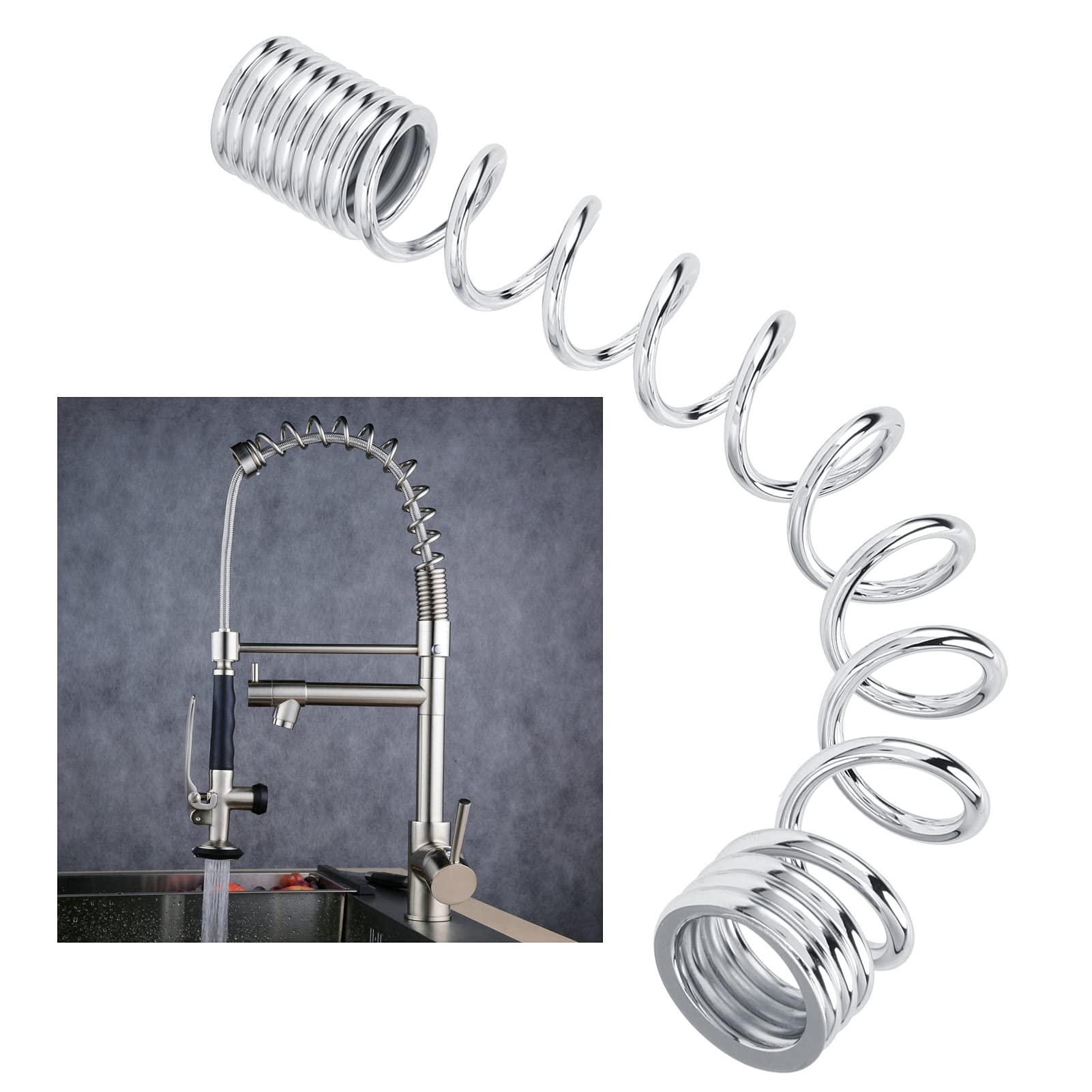 Ressort de Robinet Extractible en Acier Inoxydable à Haute Pression, Installation Facile, Robuste, Accessoire de Ressort de Robinet, pour les Restaurants, les Hôtels, avec