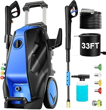 5000PSI Pressure Washer, 4.0GPM Electric Power Washer,2000W High Pressure Washer, Professional Washer Cleaner with GFCI,Soap Bottle and 33FT Hose for Cleaning Cars,Driveways,Patios