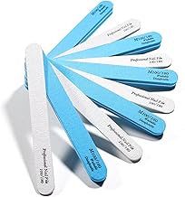 BEZOX 5 Pcs Double Sided Thick Thin Nail Files 100/180 Grit Washable Manicure Styling Files (Blue, Count, 10 Grit, 100/180)