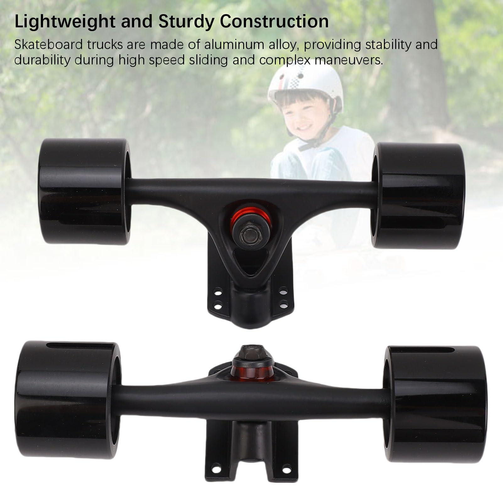 Tbest Longboard Trucks Aluminium ALLIAG 7 Pouces Tamis de Planche à roulettes avec Roues Combo pour Longboard Road Board Dance Board 2PCS