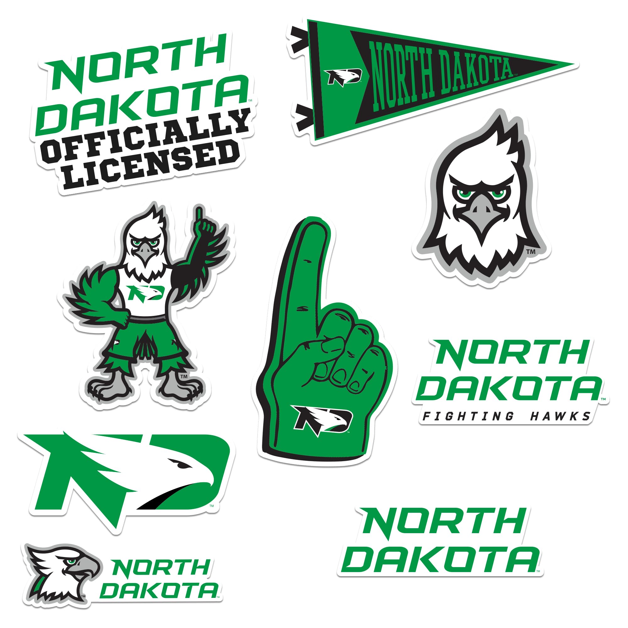 University of North Dakota 9ct Vinyl L Deluxe, Indoor/Outdoor, Set of 9