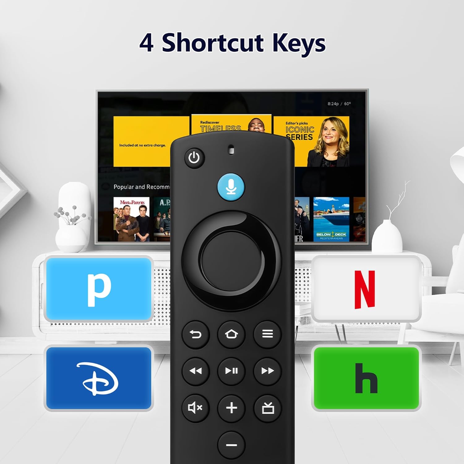 Voice Remote for Fire Smart Stick(2nd/3rd Gen,Lite,HD),TV Stick 4K/Max(1st/2nd Gen),TV Cube, TV Remote for Some Hisense, TCL, Insignia Smart TVs