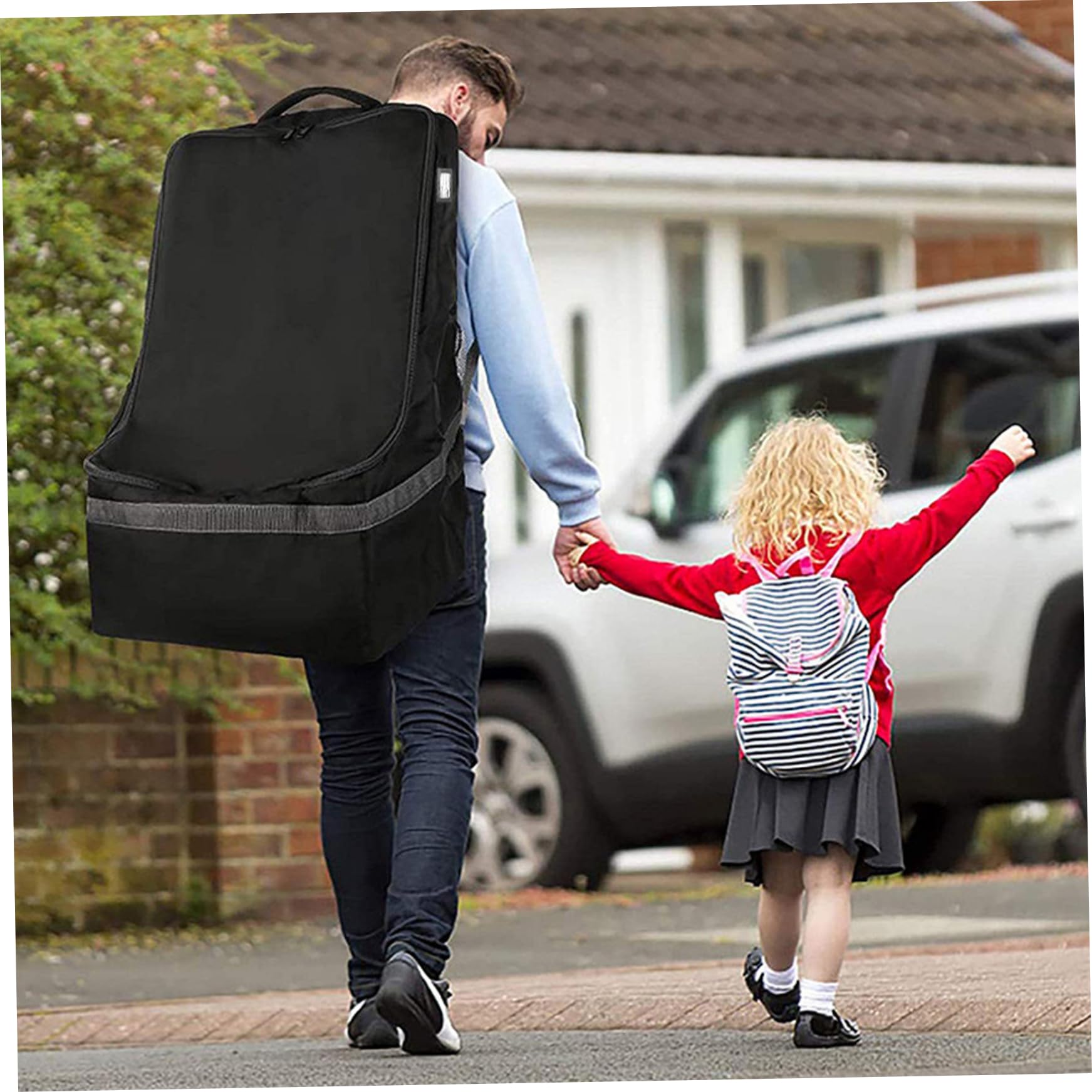 Sac de voyage pour siège de voiture, sac voyage pour siège voiture, 18 x 18 x 28 pouces, imperméable, grand avec sangles à dos rembourrées pour les essentiels bébé