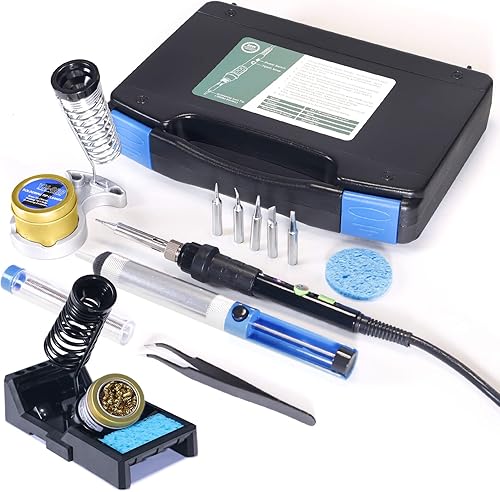 YIHUA Paquete de kit de soldador manual 947-III con soporte para soldador X-4 Premium (opción de respaldo)(15 artículos)