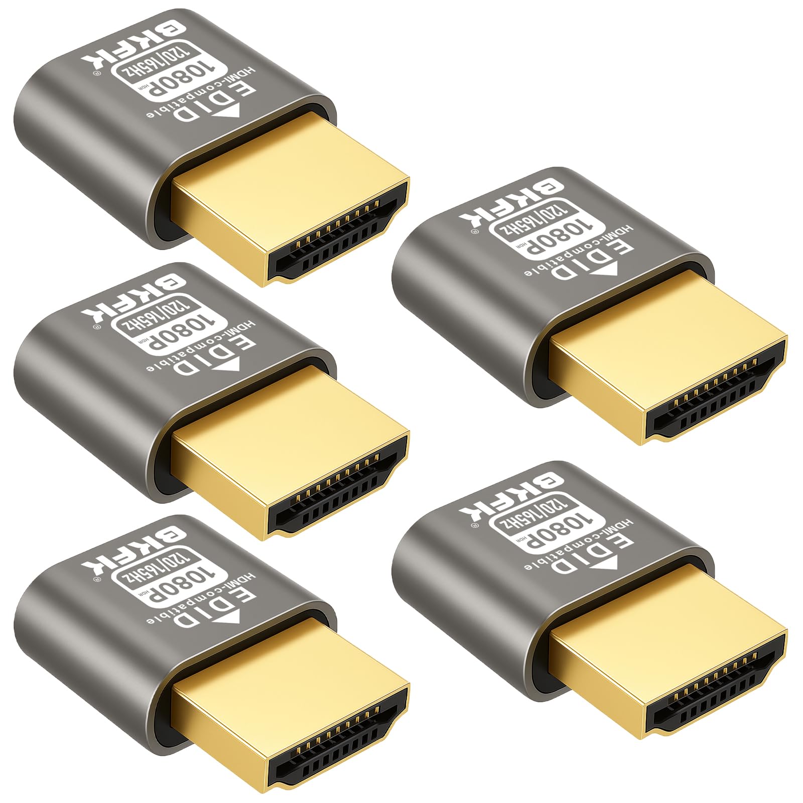 1080P@165Hz HDR HDMI Dummy Plug, Headless Display Adapter,Virtual Monitor EDID Emulator,1920X1080@120/144/165Hz(1920X1080@120/165HZ-HDR-5P)