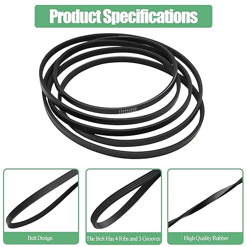 Miniatura 2 de 134503600 Correa de secadora para secadora Frigidaire Parte de repuesto 134163400 5303283471 AP3865318 134163500 PS114843