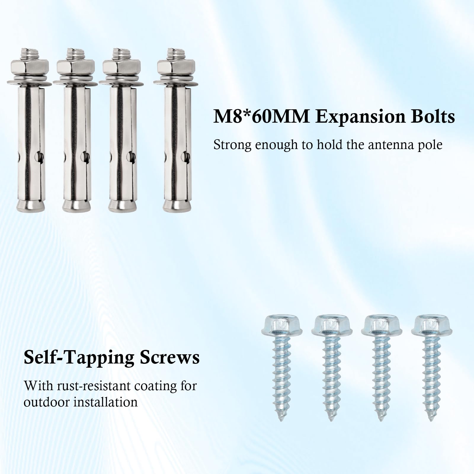 XRDS-RF - Soporte de pared para antena de TV de 8 pulgadas, resistente al viento, soporte de montaje de antena para antena de TV (2 patas + 2 patas)