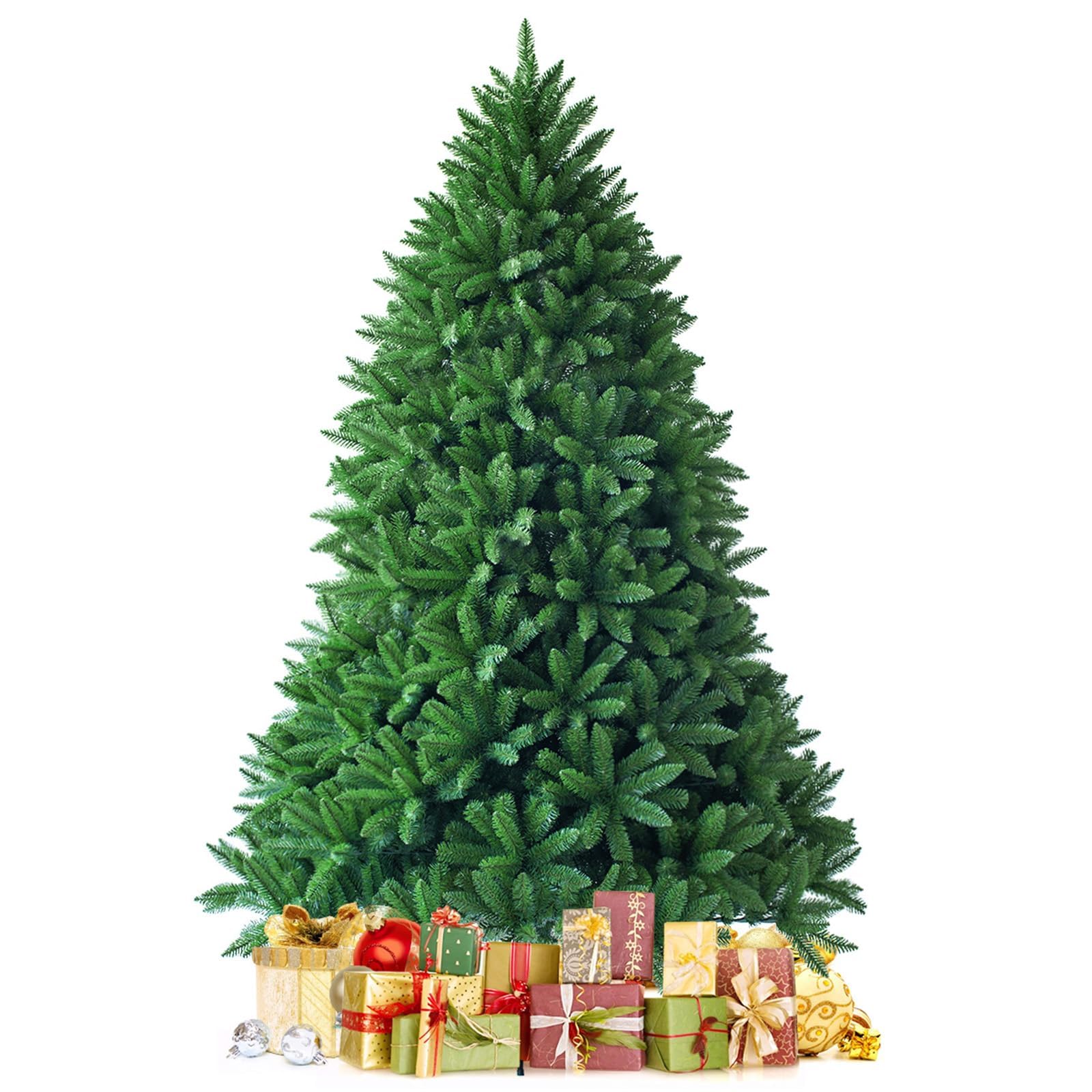 FANTASK - Albero di Natale artificiale, albero in PVC con sistema pieghevole, aghi in PVC con supporto in metallo, ideale per Natale, albero di Natale perfetto per casa, ufficio, negozio (180 cm)