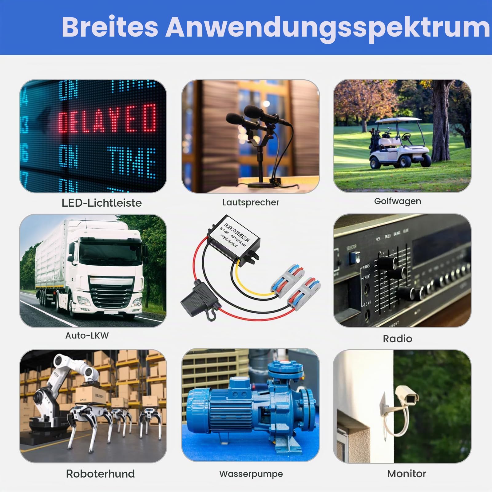 DC 12V Spannungsregler DC 9V-40V auf 12V 3A Spannungs-wandler 36W Automatik Buck-Boost Converter-Wasserdicht IP67 CE/ROHS